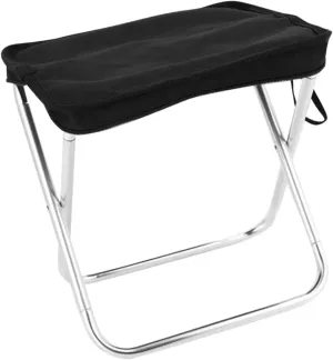Collapsible Camping Footstool Versatile Aluminum Alloy Folding Stool for Outdoor Hiking and Fishing