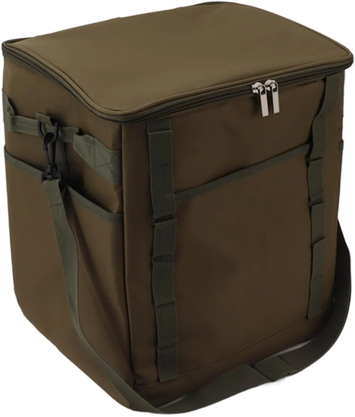 Collapsible Insulated Cooler Bag, Lightweight Portable Camping Cooler Box for Outdoor Picnic, Travel, 3 Pockets, Multiple Hanging Positions, Spacious Interior Space
