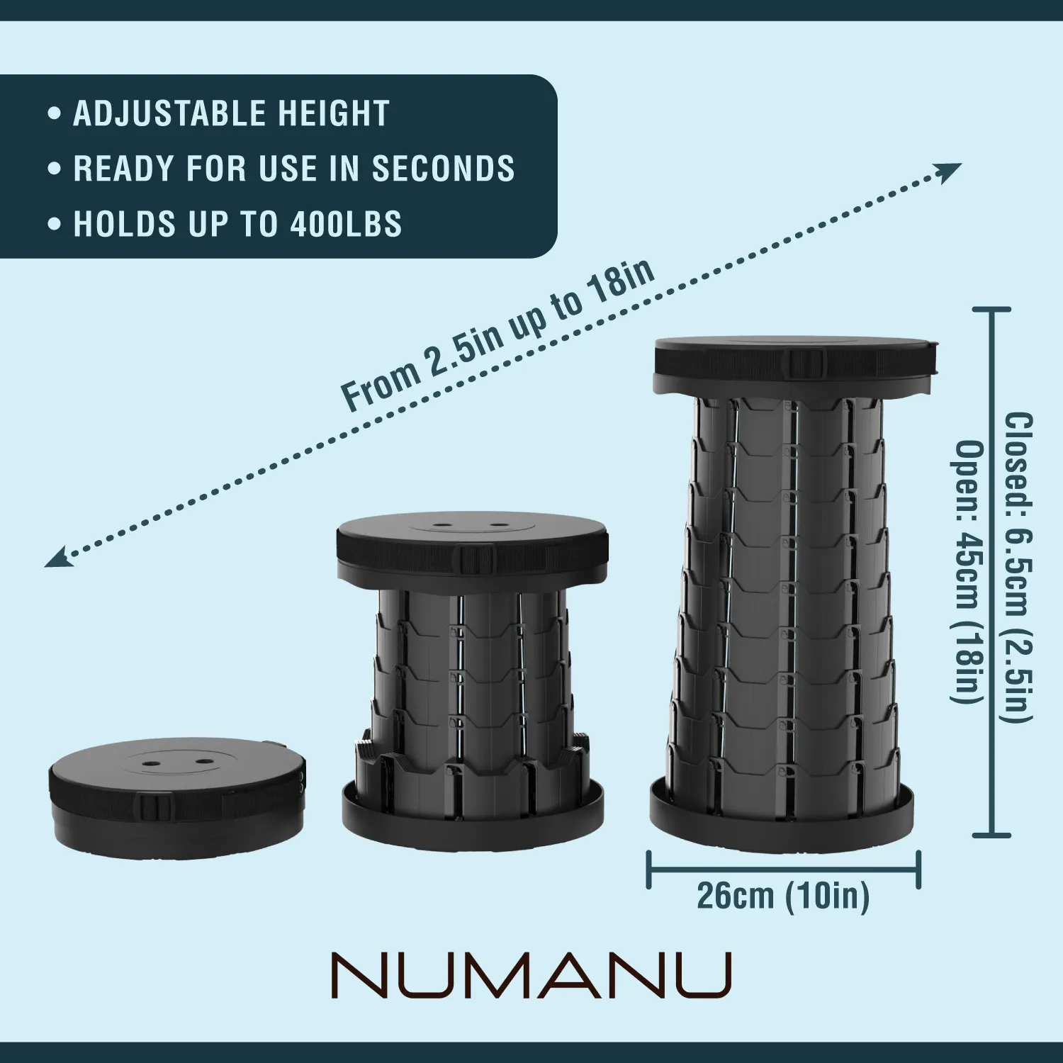 Collapsible Stool & 3-IN-1 Carry Bag / Pad   Drink Holder