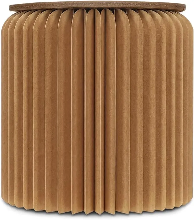 Collapsible Stool, Folding Stool Portable for Adults, Honeycomb Paper Pop Up Foldable Stool Chair for Indoor Outdoor Travel & Home Brown