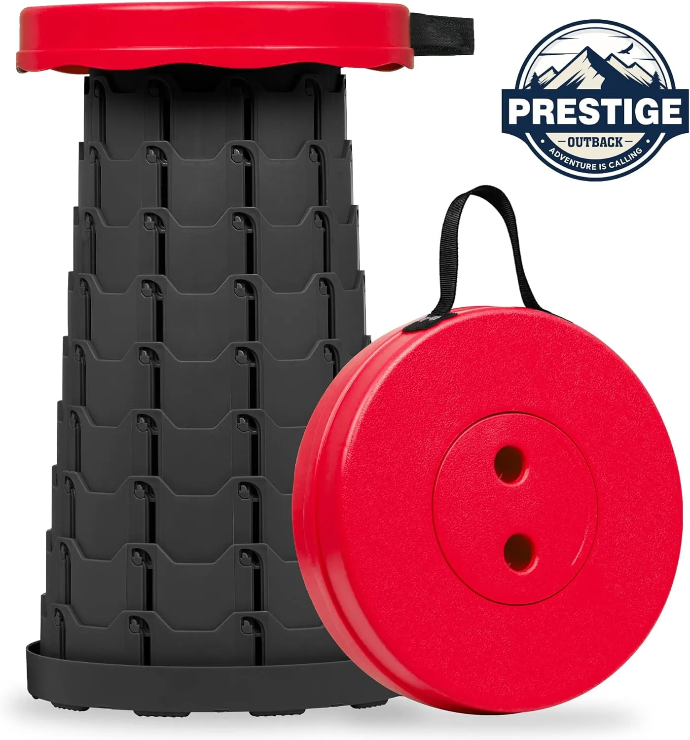 Collapsible Stool with Cushioned Carry Case, 400lbs Max Weight, Lightweight Portable Retractable Foldable Telescoping Camping Stool for Adults Outdoor Fishing Hiking Travel BBQ