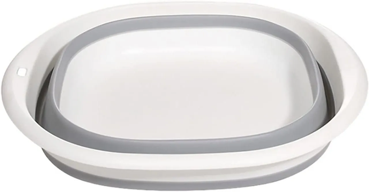 Collapsible wash Basin Folding Basin Kitchen Small Items Camping Supplies Housewares Household Cleaning Foldable Laundry Tub Bowl for Washing Durables(Large)