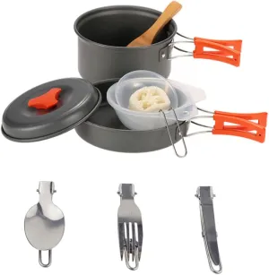 Compact Camping Cooking Set Skillet Camping Cookware Stove for 1-2 Persons for Hiking