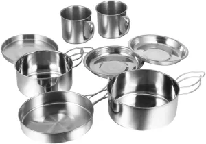 Compact Camping Cookware 5-6 Person Picnic Frying Pan Outdoor Cooking Tools Kit