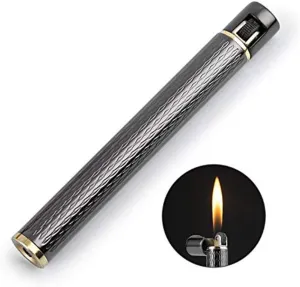 Compact Inflatable Lighter Mini Creative Personalized Match Butane Rechargeable Lighter Ignitor with Spare Flint Gift Men Women Women (Butane Not Included) (Gold) (Color : A)