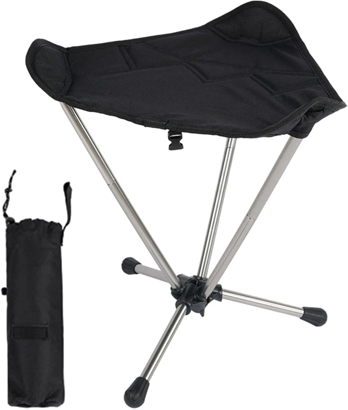 Compact Portable Stool for Camping and Fishing, Black