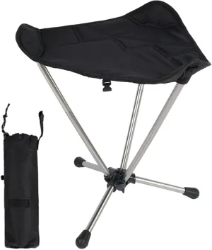 Compact Portable Stool for Camping and Fishing, Black