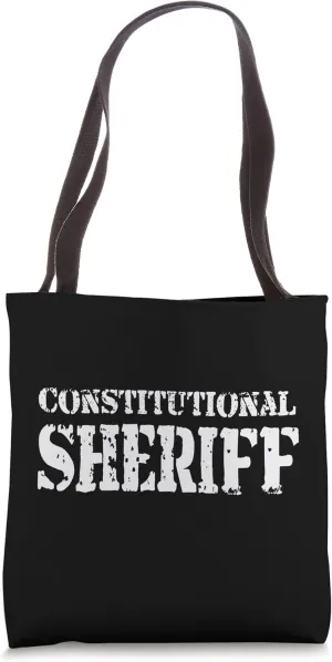 Constitutional Sheriff Uniform Top Front Black Stencil Text Tote Bag