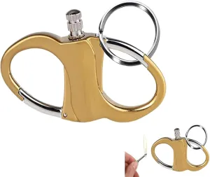 Convenient Keychain Metal Kerosene Lighter with Permanent Matches, Waterproof and Reusable for Emergency Camping Survival Equipment (Kerosene not Included)(Gold)