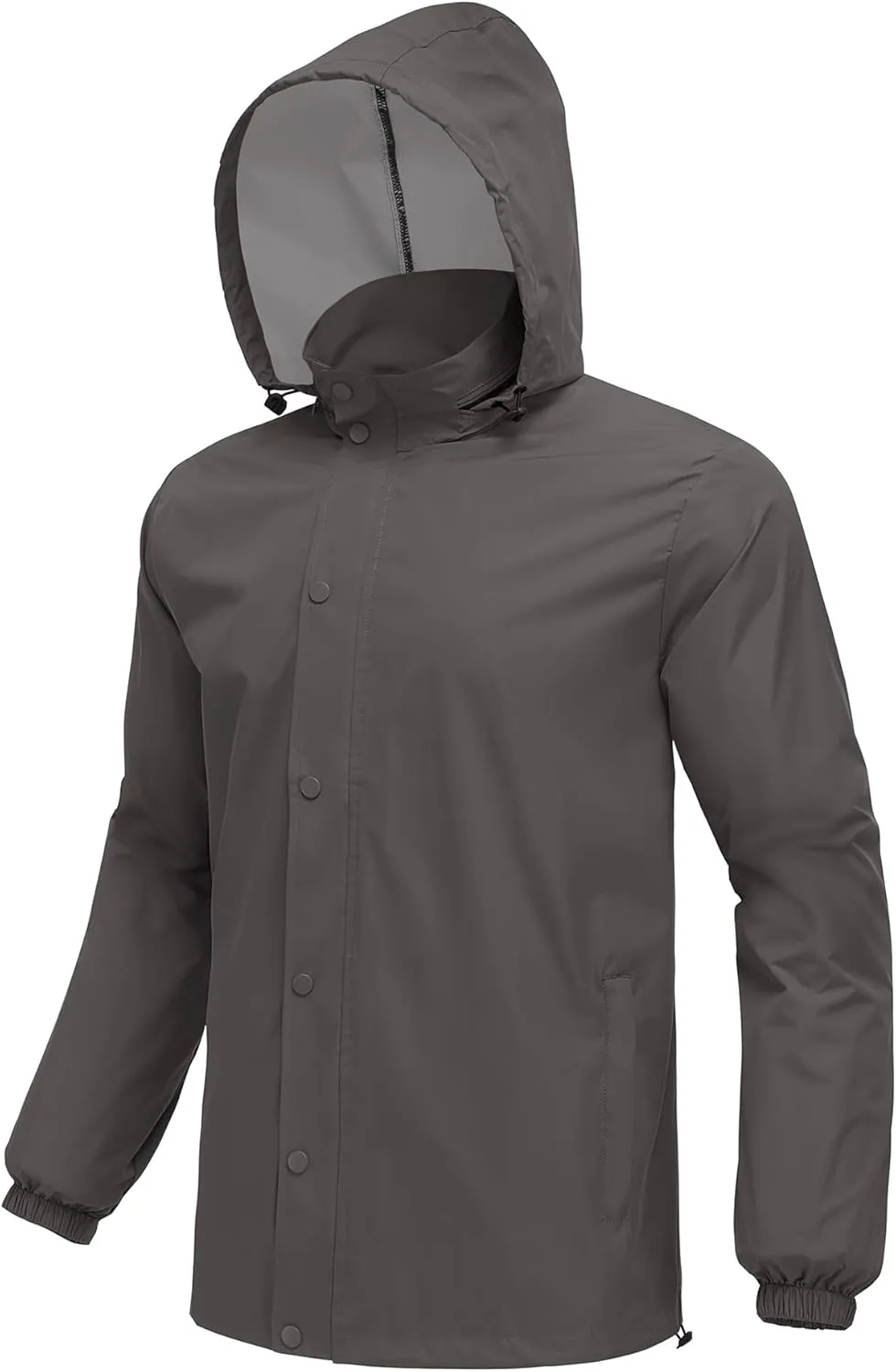 COOFANDY Men's Rain Jacket Waterproof Packable Raincoat Lightweight Rain Shell Hood Travel Golf Hiking Cycling Zip Pockets