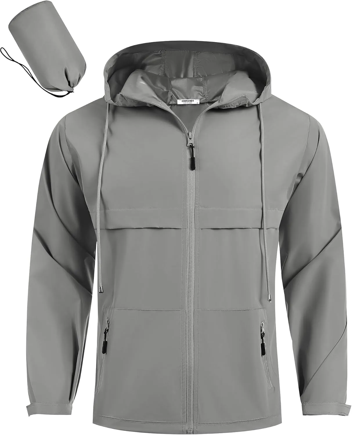 COOFANDY Men's Rain Jacket Waterproof with Hood Packable Rain Coat Lightweight Windbreaker for Hiking Golf Outdoor