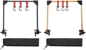 Cookware Hanging Rack Storage Rack, Collapsible Multifunction Camping Stand Hanging Organizer with Hooks and Storage Bag for Travel Camping