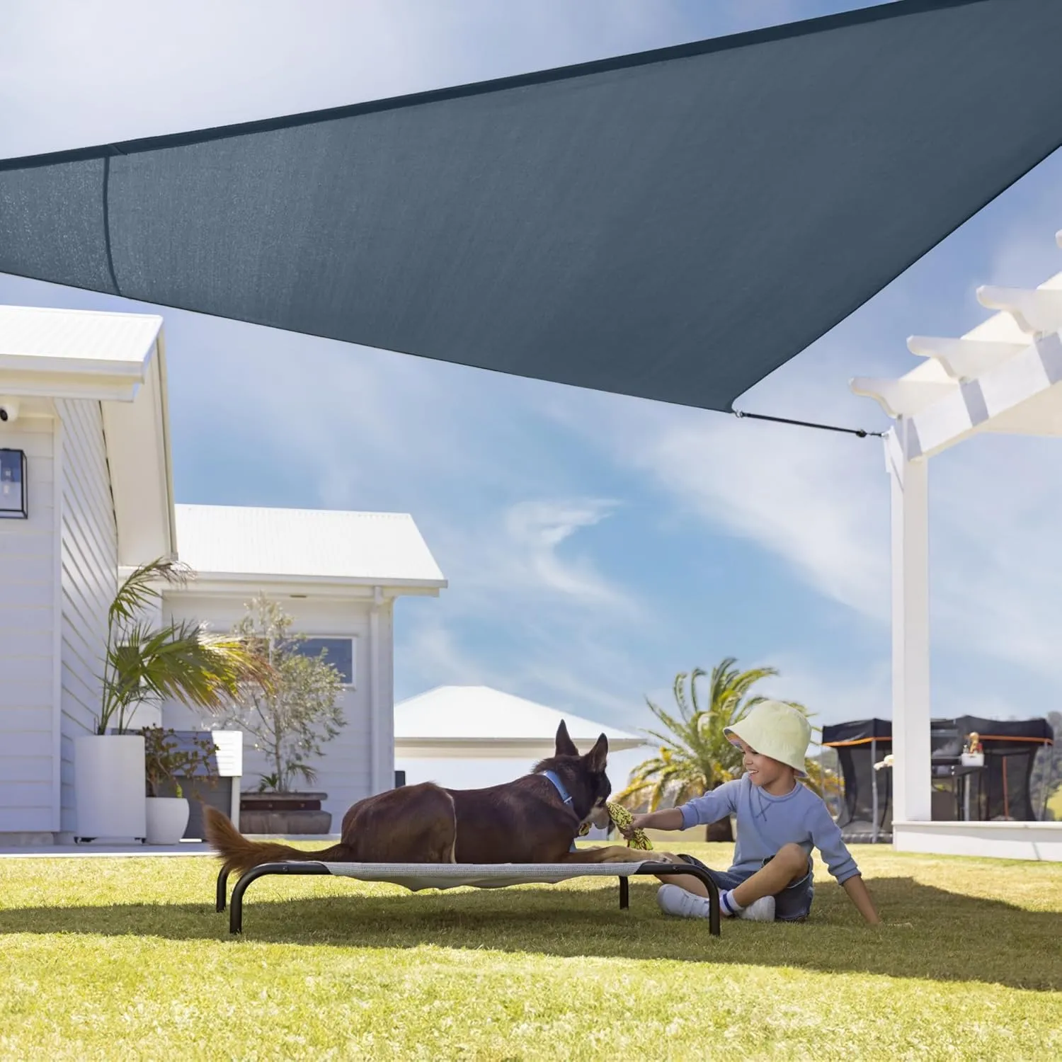 Coolaroo 16'5" Premium Shade Sail Kit, Triangle - Slate