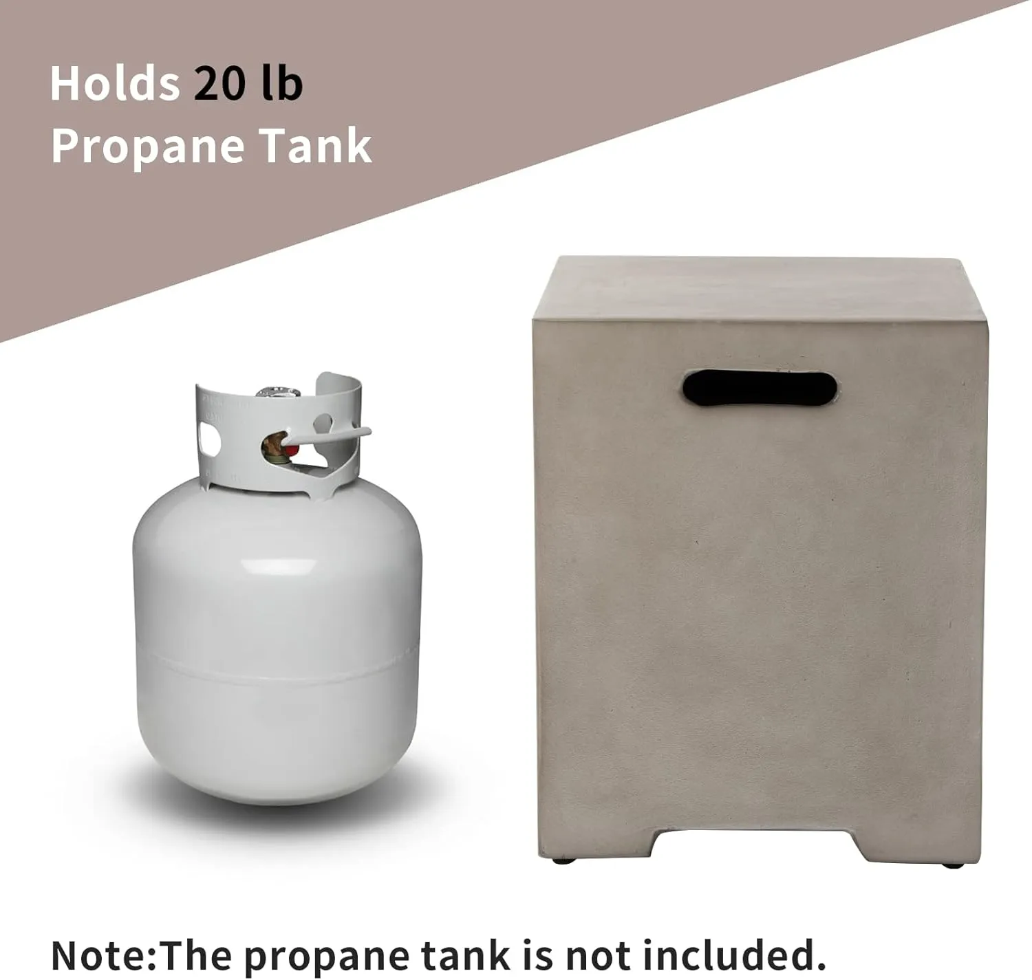COSIEST Outdoor Hideaway Tank Table for Gas Fire Pits, Hides Standard 20lb 16-inch Propane Tank Cover w Side Handles (Mist Gray)