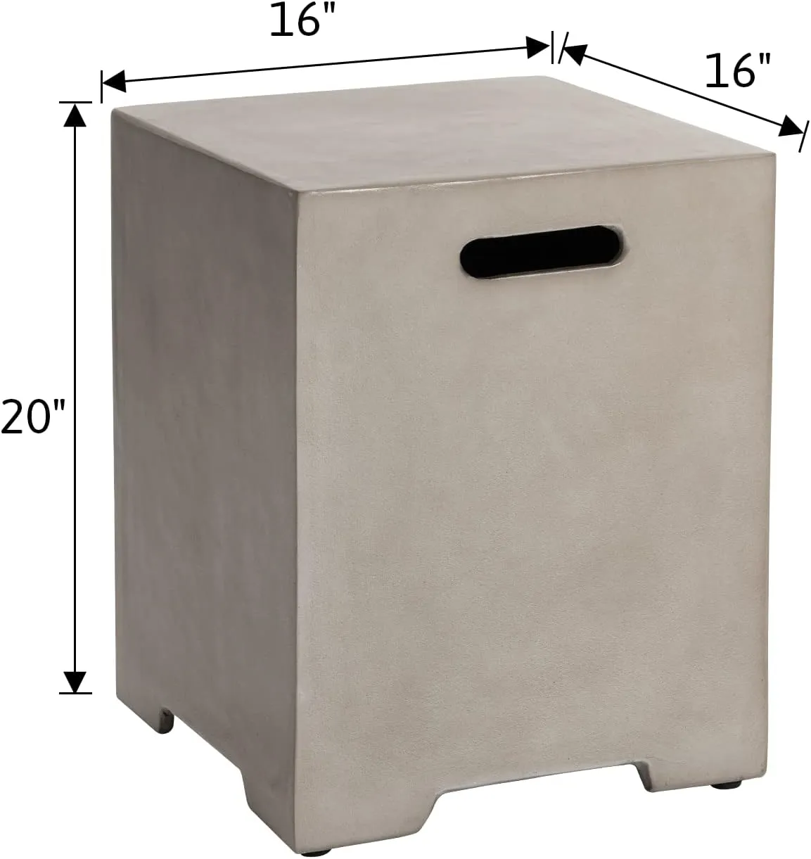 COSIEST Outdoor Hideaway Tank Table for Gas Fire Pits, Hides Standard 20lb 16-inch Propane Tank Cover w Side Handles (Mist Gray)