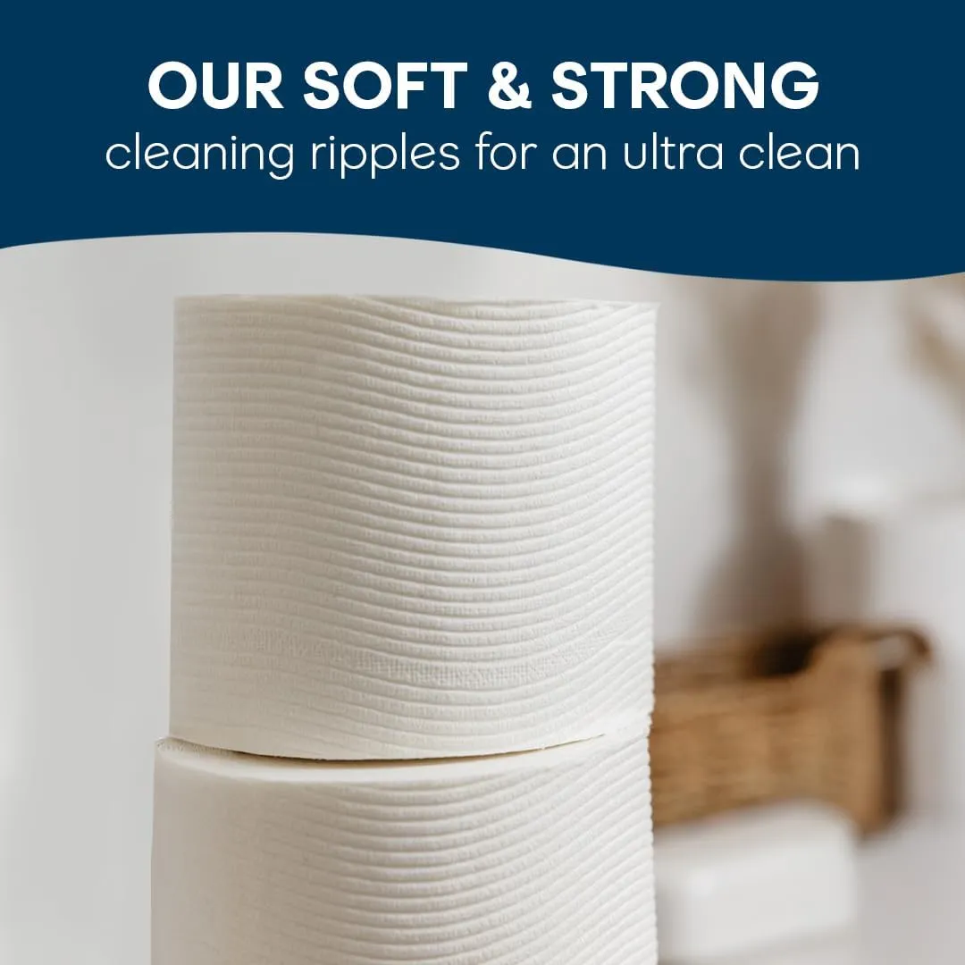Cottonelle Ultra Clean Toilet Paper with Active CleaningRipples Texture, Strong Bath Tissue, 24 Family Mega Rolls = 132 Regular Rolls (4 Packs of 6)