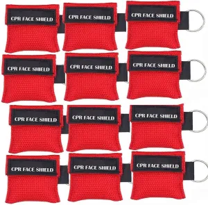 CPR Face Shield Mask Red 12pcs and Red 50pcs