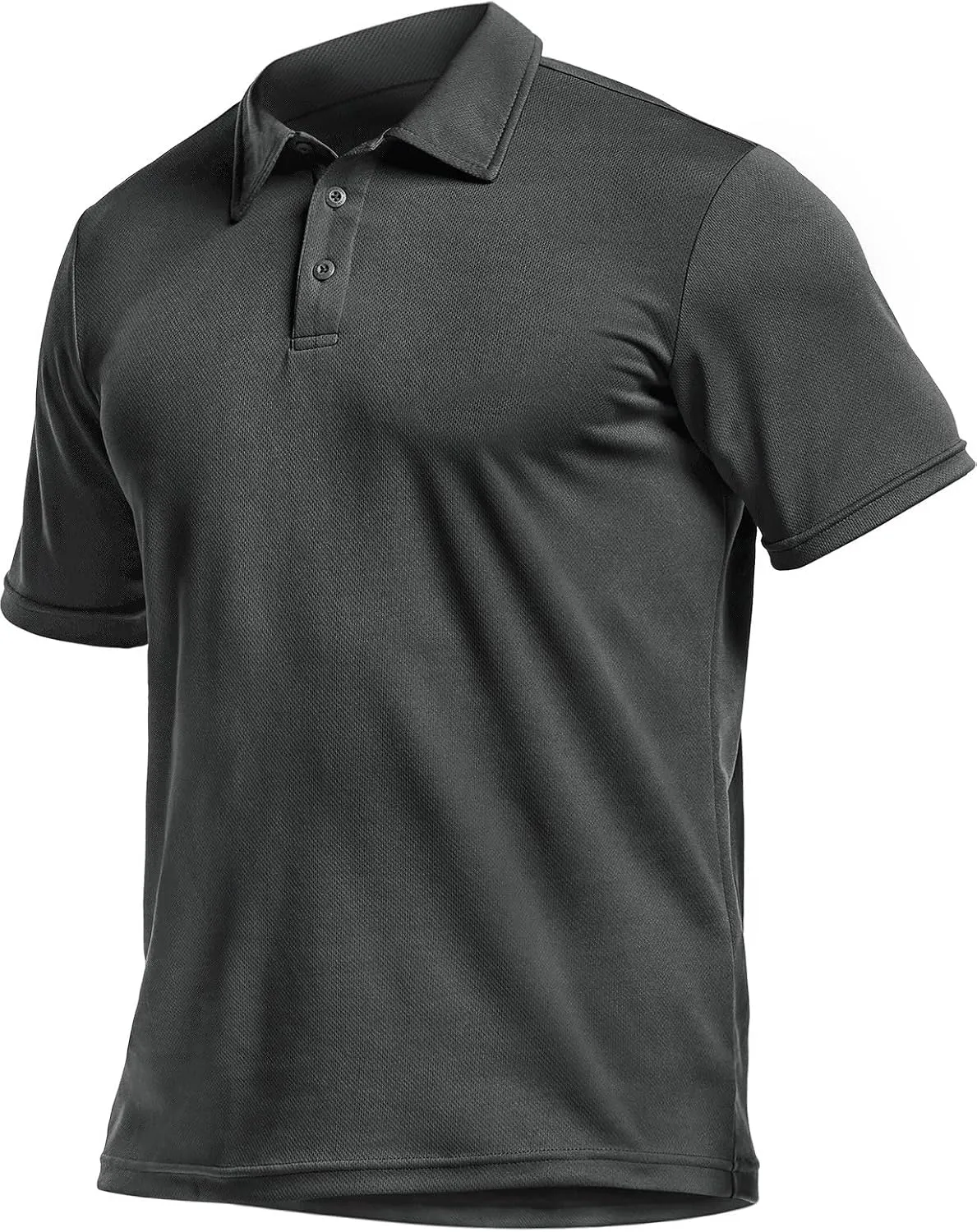 CQR Men's Polo Shirts, Tactical Short Sleeve Golf Performance Shirts, Lightweight Dry Fit UPF 50  Pique