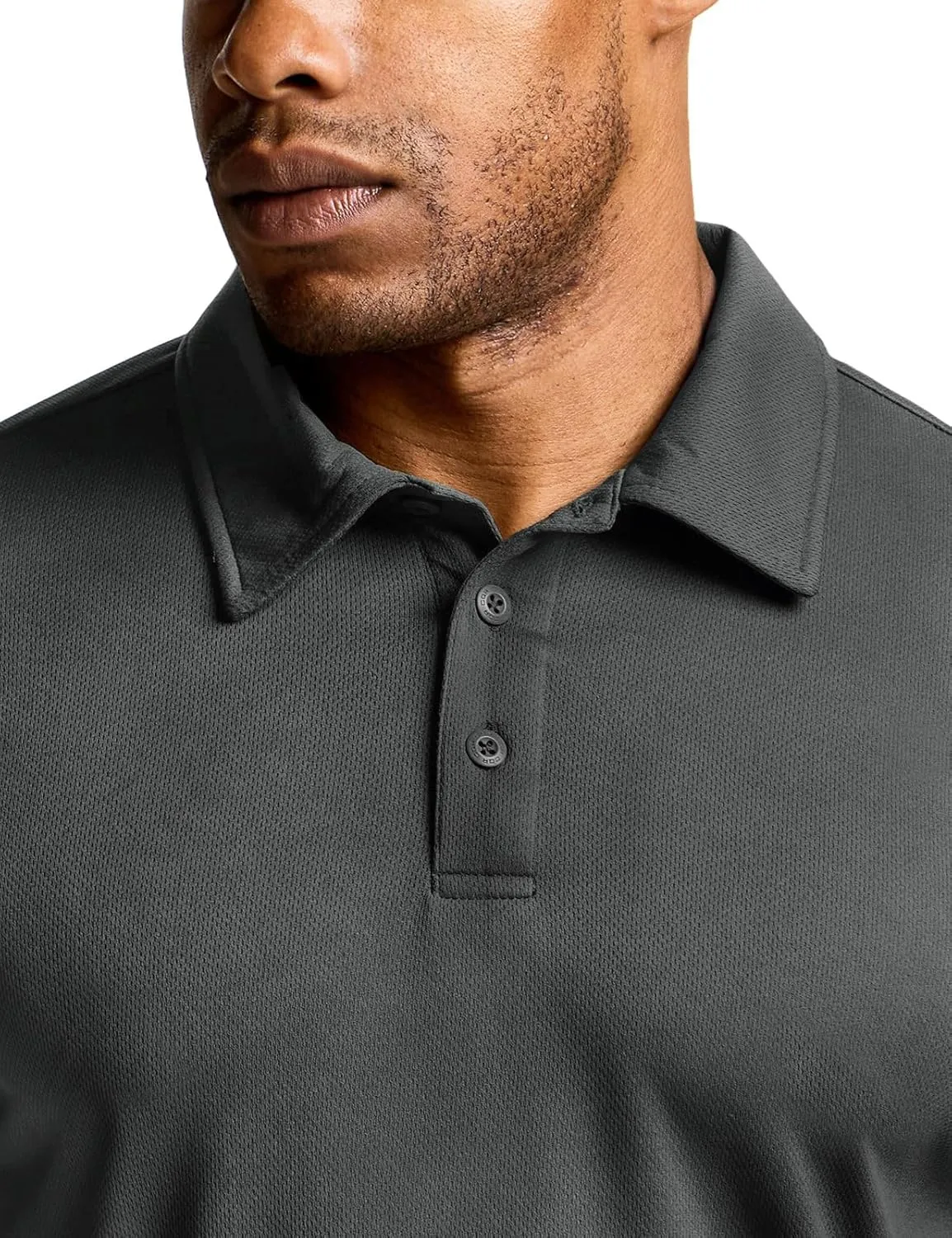 CQR Men's Polo Shirts, Tactical Short Sleeve Golf Performance Shirts, Lightweight Dry Fit UPF 50  Pique