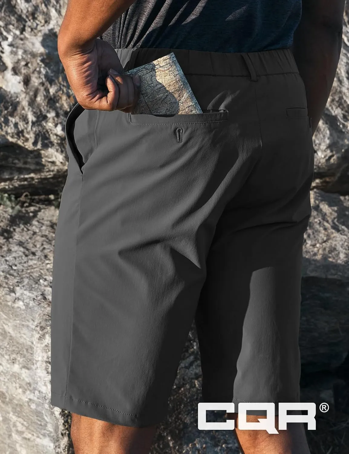 CQR Men's Quick Dry Stretch Hiking Cargo Shorts, Lightweight Water Resistant Tactical Casual, Golf & Outdoor with Pockets