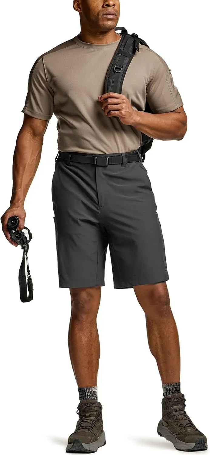 CQR Men's Quick Dry Stretch Hiking Cargo Shorts, Lightweight Water Resistant Tactical Casual, Golf & Outdoor with Pockets