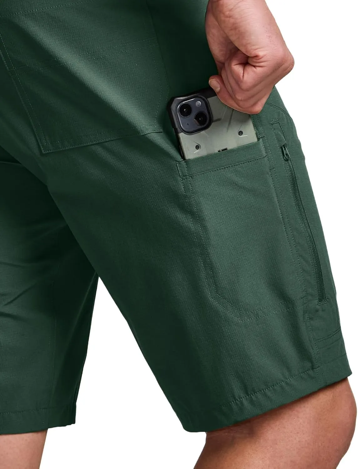 CQR Men's Quick Dry Stretch Hiking Cargo Shorts, Lightweight Water Resistant Tactical Casual, Golf & Outdoor with Pockets
