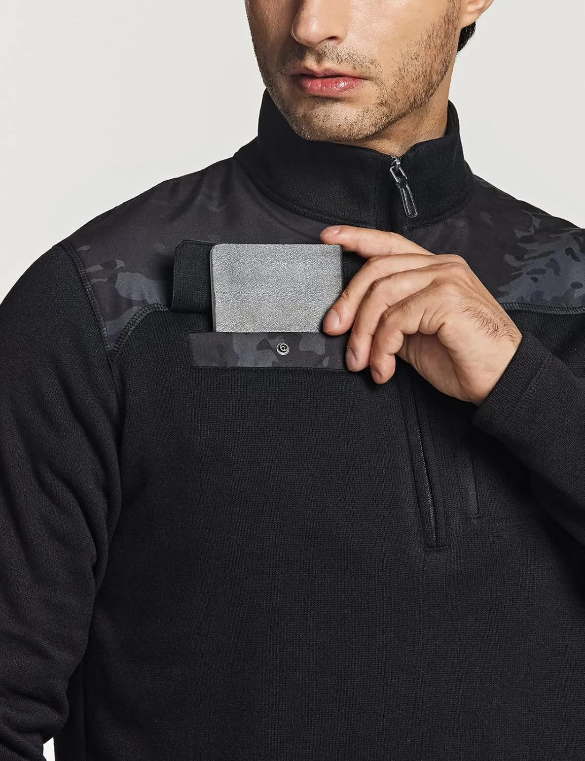 CQR Men's Thermal Fleece Half Zip Pullover, Winter Outdoor Warm Sweater, Lightweight Long Sleeve Sweatshirt