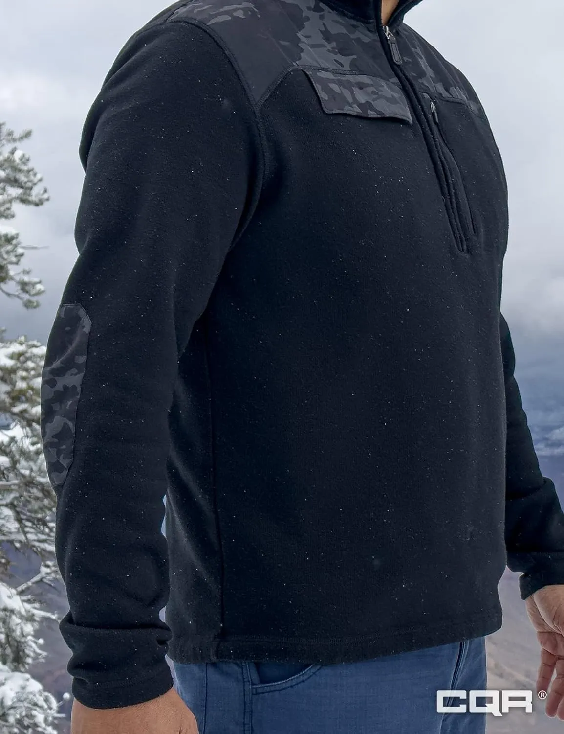 CQR Men's Thermal Fleece Half Zip Pullover, Winter Outdoor Warm Sweater, Lightweight Long Sleeve Sweatshirt