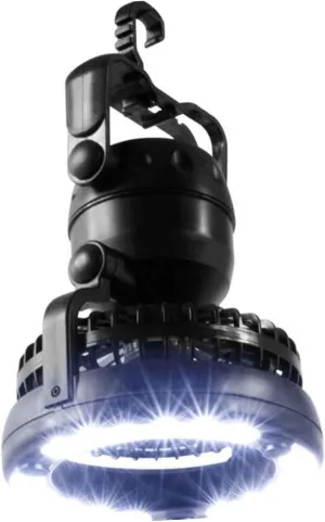 Creative Led Tent Camping Lamp Fan Multi-functional Led Light for Outdoor Adventures Hiking Fishing Black No Battery Included