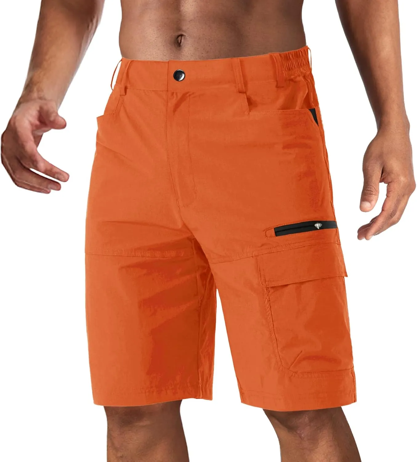 CRYSULLY Men's Hiking Cargo Shorts Outdoor Summer Lightweight Quick Dry Work Casual Shorts with 5 Zipper Pockets