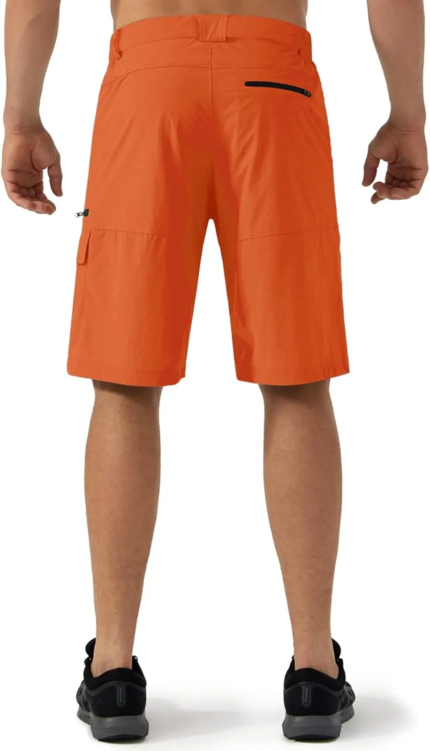 CRYSULLY Men's Hiking Cargo Shorts Outdoor Summer Lightweight Quick Dry Work Casual Shorts with 5 Zipper Pockets
