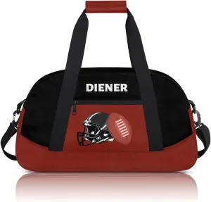 Custom Mini Gym Duffel Bag for Women Men Personalized American Football Waterproof Carry On Weekender Bag