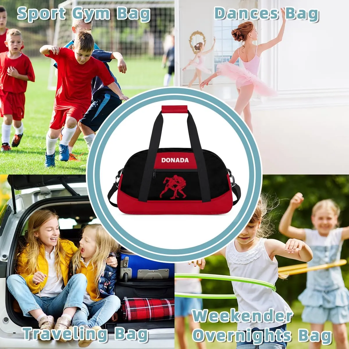 Custom Mini Gym Duffel Bag for Women Men Personalized Wrestling Print Waterproof Carry On Weekender Bag