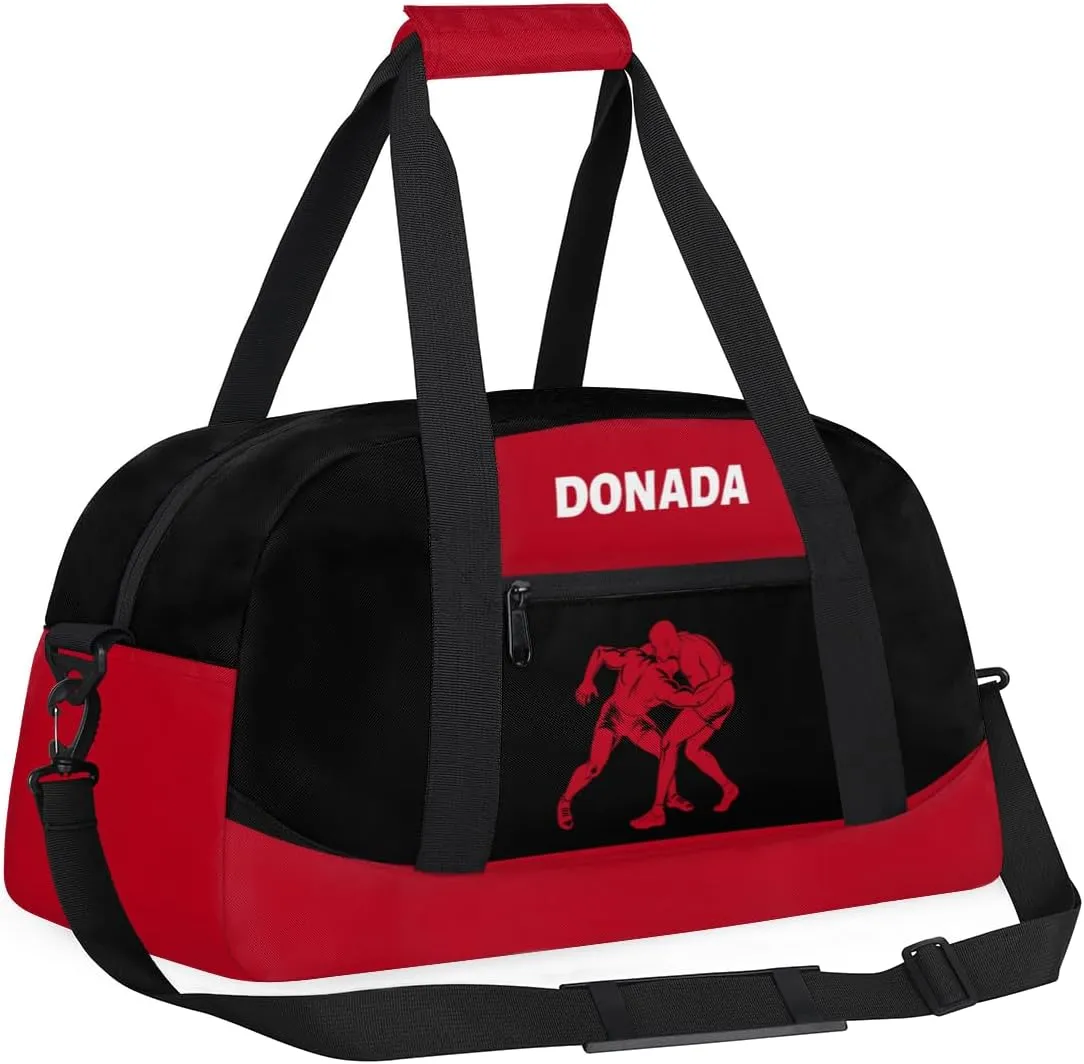 Custom Mini Gym Duffel Bag for Women Men Personalized Wrestling Print Waterproof Carry On Weekender Bag