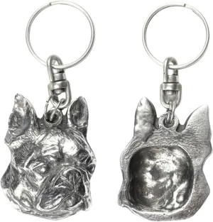 Cute Dog Keychain - Exclusive Collection Cute Boston Terrier Keyring – Cute Silver-Plated Keyrings with 2,5 Lock – Dog Lover Gifts for Dog Lovers – 4,6x3,2x9,7cm