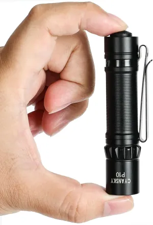 CYANSKY P10 300 Lumens EDC Flashlight,Mini Pocket Flashlight for Camping and Hiking,Tail Switch Small Portable Flashlight,Powered by Single AA Battery,Black