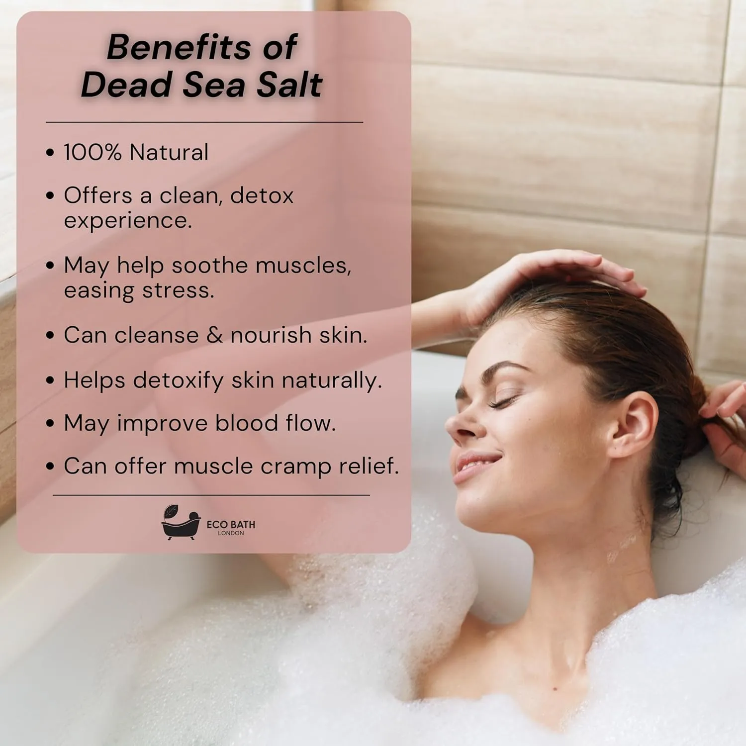 Dead Sea Salt - 300g/10.5 oz, Rich in Magnesium, 100% Natural Sea Salt for Soothing Baths, Infused with Natural Oils and Herbs (Stress Relief)