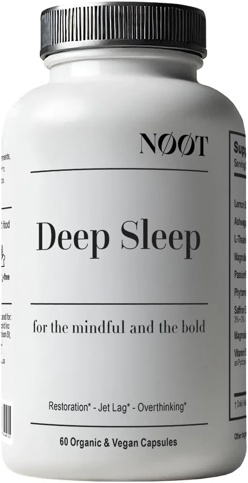 Deep Sleep - All Natural Sleep Aid for Adults and Students - Non Habit Forming Sleeping Pills for Adults - No Jet Lag & Travel Recovery - Vegan - 60 Capsules / 1 Month Supply