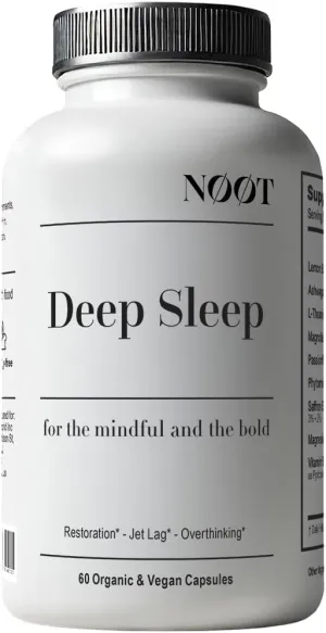 Deep Sleep - All Natural Sleep Aid for Adults and Students - Non Habit Forming Sleeping Pills for Adults - No Jet Lag & Travel Recovery - Vegan - 60 Capsules / 1 Month Supply