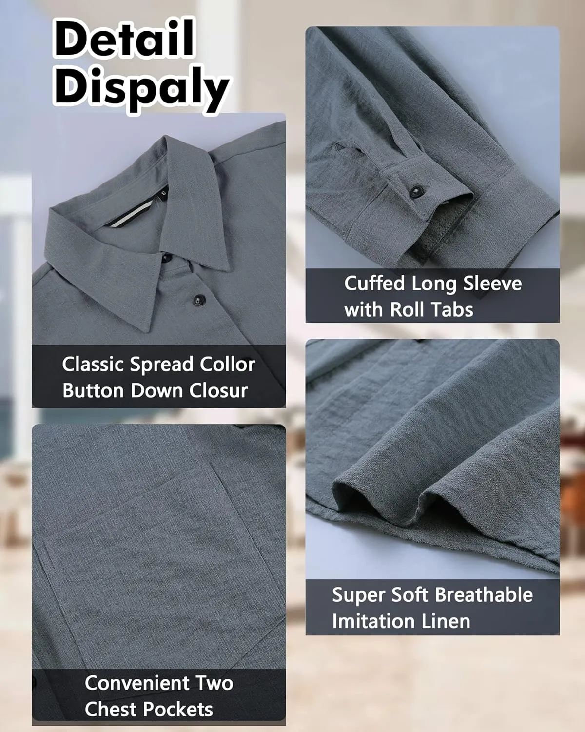 Deer Lady Womens Button Down Shirts Roll Up Long Sleeve Casual Blouse Shirts Tops