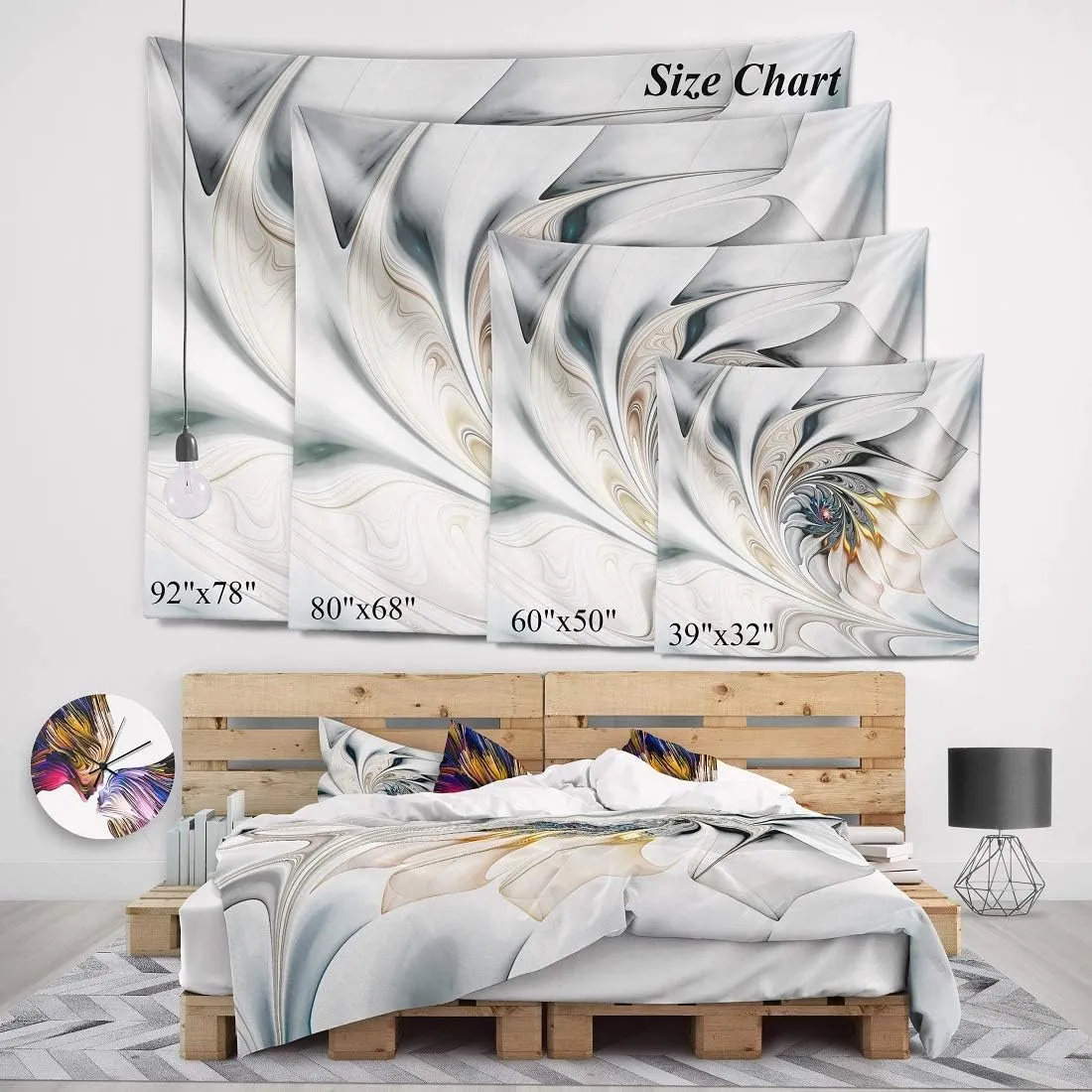 Designart ' Desert Dunes Reflecting Sunset' Landscape Tapestry Blanket Décor Wall Art for Home and Office, Created On Lightweight Polyester Fabric Medium: 32 in. x 39 in