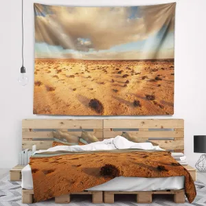 Designart ' Desert in Western Sahara' Landscape Tapestry Blanket Décor Wall Art for Home and Office, Created On Lightweight Polyester Fabric Large: 60 in. x 50 in