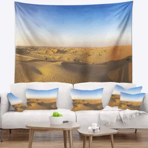 Designart ' Sand Dunes Desert in Dubai' Landscape Tapestry Blanket Décor Wall Art for Home and Office, Created On Lightweight Polyester Fabric Large: 60 in. x 50 in