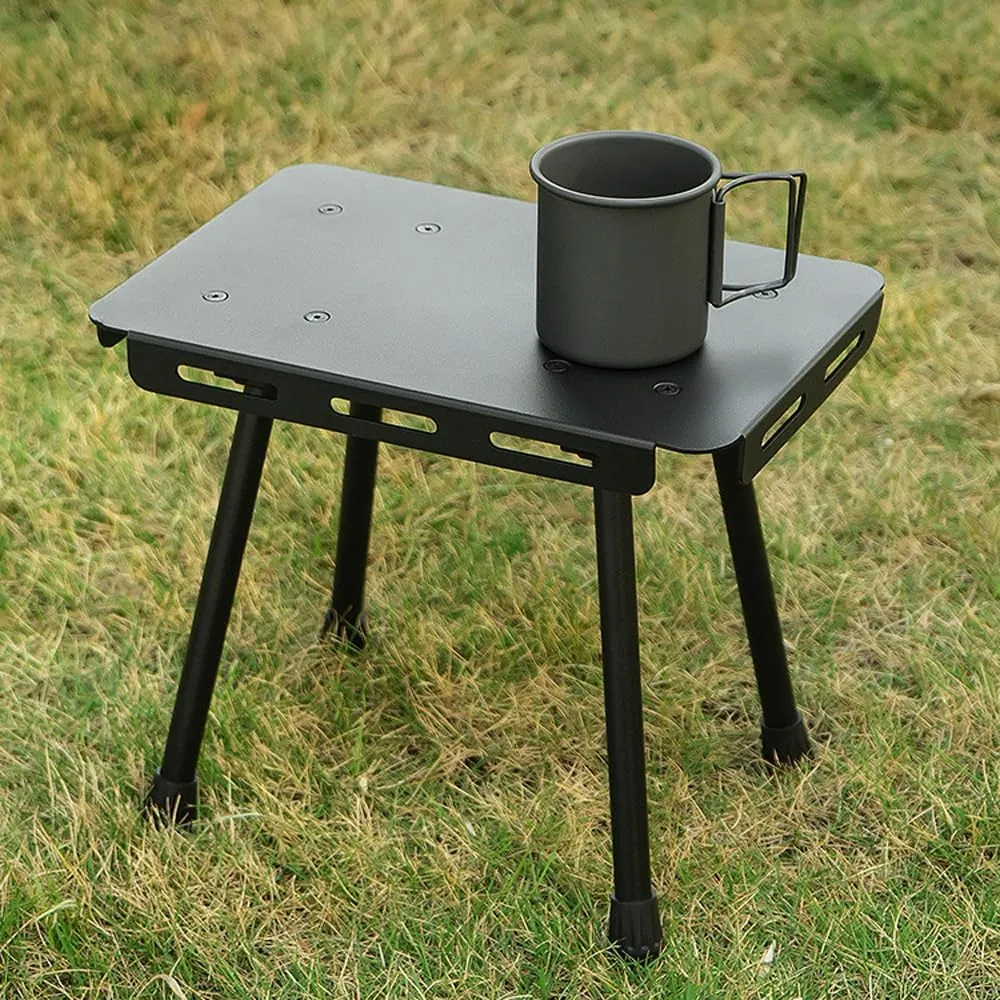 Detachable Teapoy, Foldable Table Outdoor Camping Portable Foldable Table Compact Detachable Teapoy Aluminum Alloy Fishing Stool Garden Picnic Rest Stool