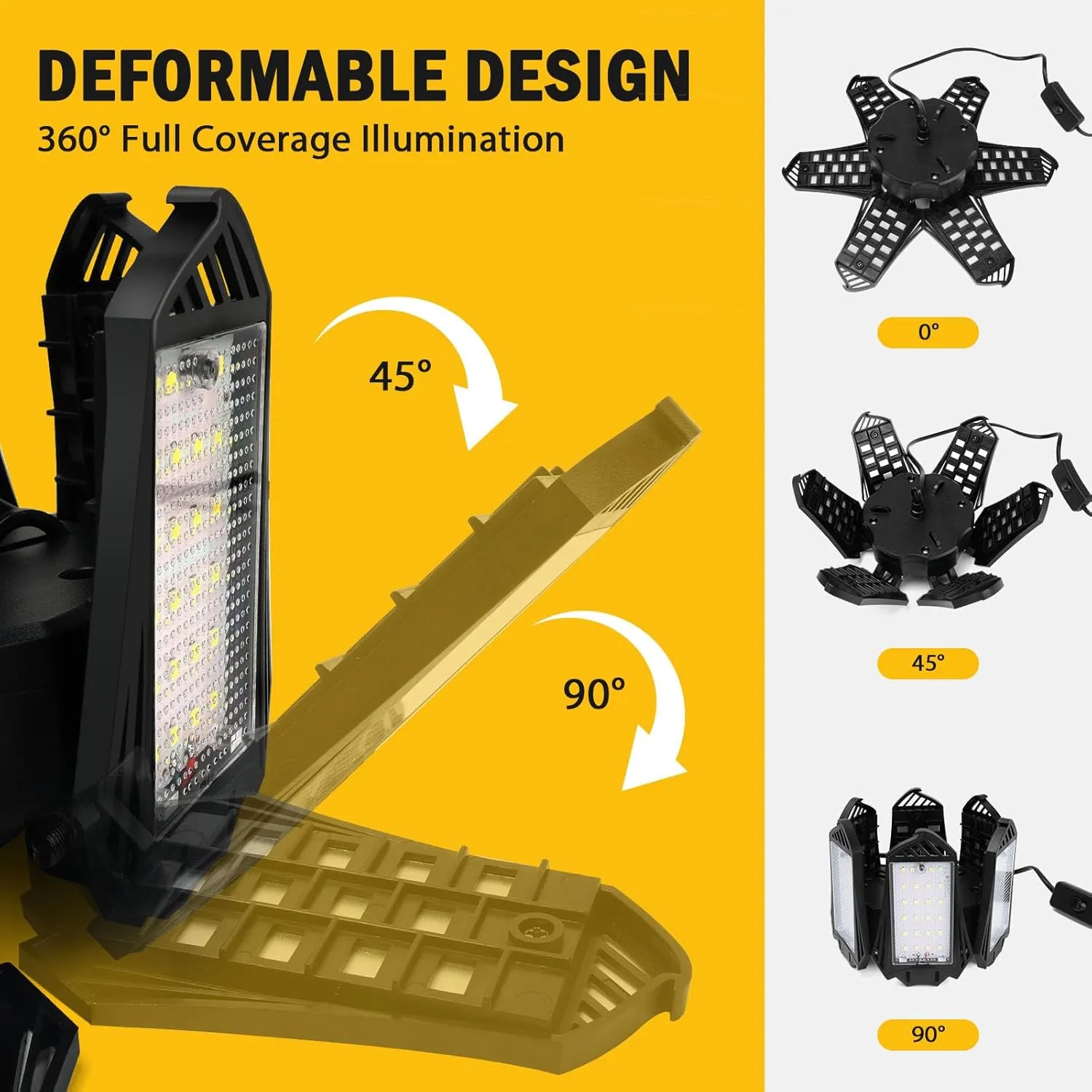 DEWALT LED Work Light for 20V Battery, 68W 6800LM Garage Flood and Ceiling Lights, Ideal for Car Repairs, Workshop, Camping