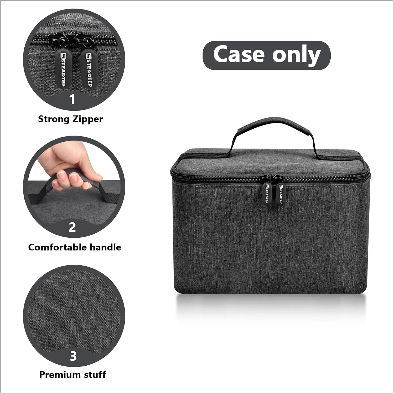 Digital Hand Mixer Carrying Bag for KitchenAid 5/6/ 7/9 Ultra Power Speed Hand Mixers, Portable Travel Storage Case Bag with Handle for Kitchen Aid Mixer Accessories (Box Only) - Grey