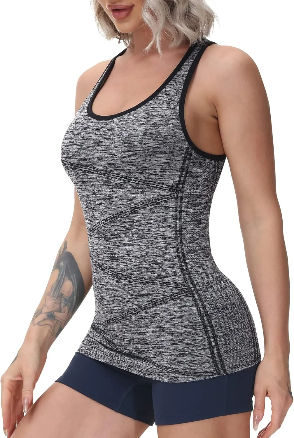 Disbest Yoga Tank Top, Women's Performance Stretchy Quick Dry Sports Workout Running Top Vest with Removable Pads