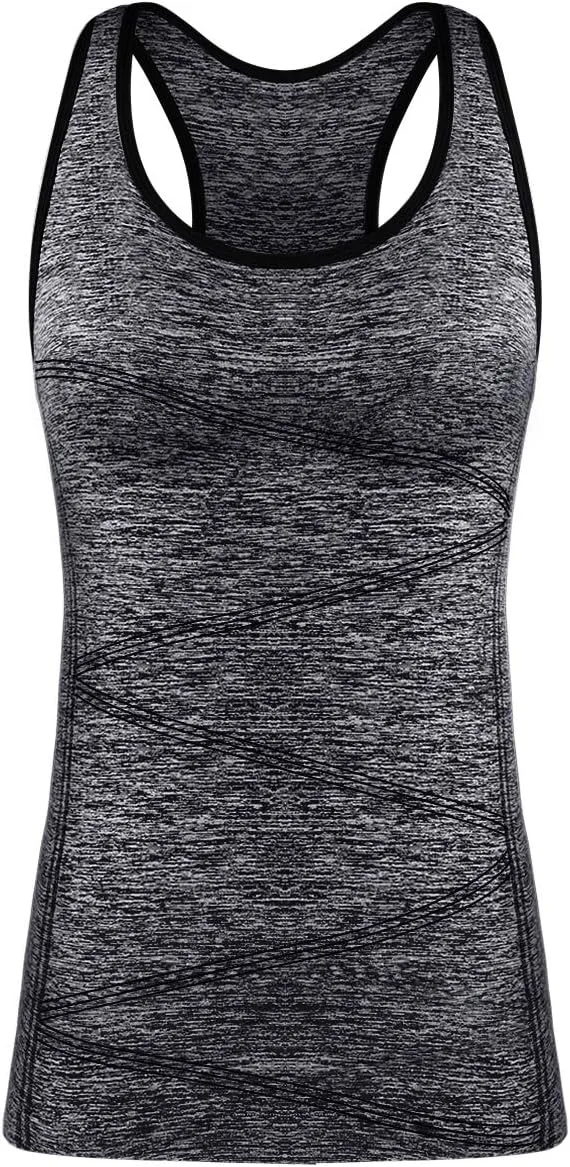 Disbest Yoga Tank Top, Women's Performance Stretchy Quick Dry Sports Workout Running Top Vest with Removable Pads