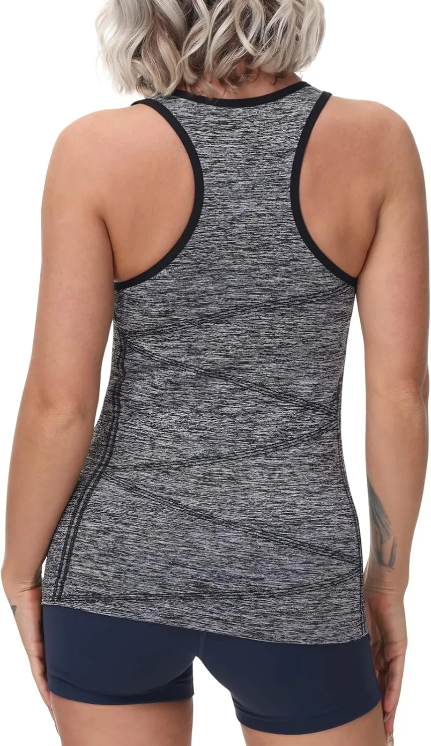 Disbest Yoga Tank Top, Women's Performance Stretchy Quick Dry Sports Workout Running Top Vest with Removable Pads