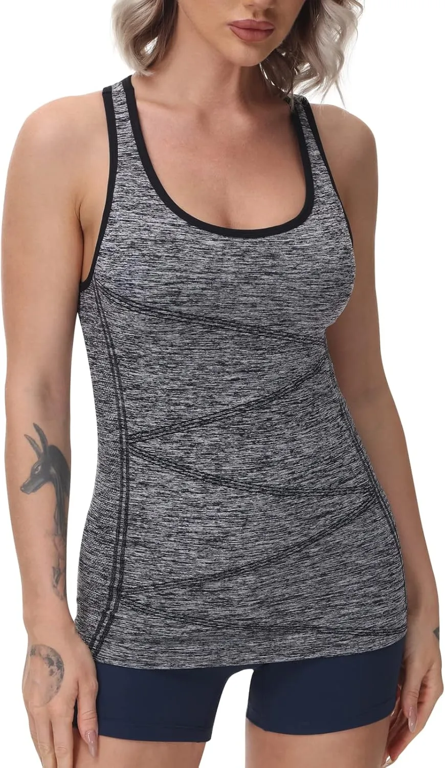 Disbest Yoga Tank Top, Women's Performance Stretchy Quick Dry Sports Workout Running Top Vest with Removable Pads